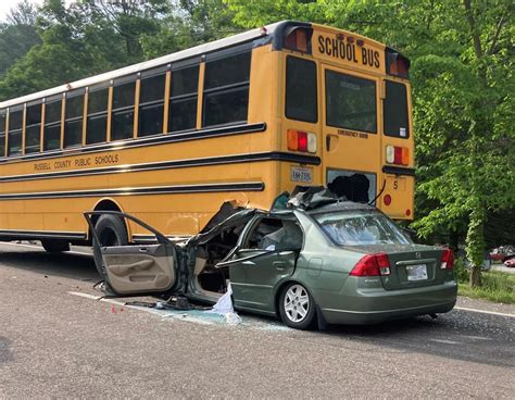 school bus and car accident